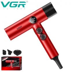 Професионален Сешоар VGR V-401 с LED Дисплей Червен и Черен Сешоар