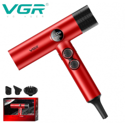 Професионален Сешоар VGR V-401 с LED Дисплей Червен и Черен Сешоар