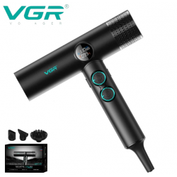 Професионален Сешоар VGR V-401 с LED Дисплей Червен и Черен Сешоар