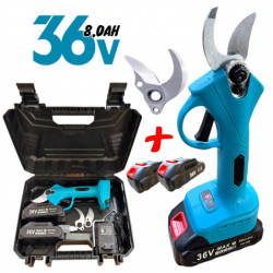 Акумулаторна Ножица + Подарък Резервен Нож Лозарска за Клони 36V 8.0AH 33мм 2 Батерии Безжична
