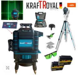Лазерен Нивелир с 16 линии KRAFTROYAL 4Д + тринога