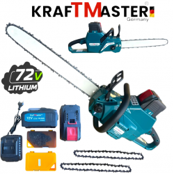 Акумулаторна Верижна Резачка KRAFTMASTER 72V 16Ah – 16" 40см Шина, 2 Вериги