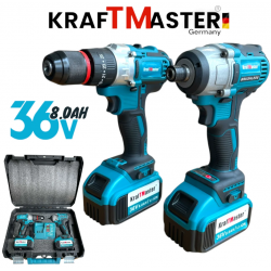 Акумулаторни безчеткови импакт и винтоверт 36V 8AH в куфар KRAFTMASTER