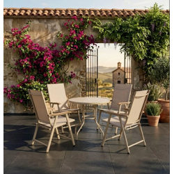 Градински комплект Маса и 4 Стола сгъваеми 5 части