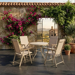 Градински комплект Маса и 4 Стола сгъваеми 5 части