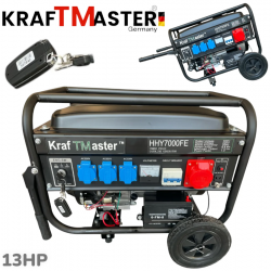 Четиритактов Генератор с Колела и Дистанционно 7.5kW KRAFT MASTER 13к.с 220V 380V 12V