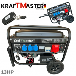 Четиритактов Генератор с Колела и Дистанционно 7.5kW KRAFT MASTER 13к.с 220V 380V 12V