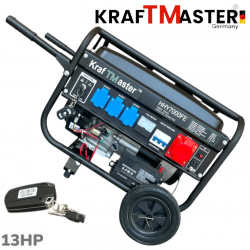 Четиритактов Генератор с Колела и Дистанционно 7.5kW KRAFT MASTER 13к.с 220V 380V 12V