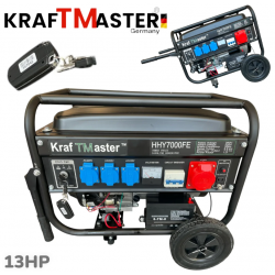 Четиритактов Генератор с Колела и Дистанционно 7.5kW KRAFT MASTER 13к.с 220V 380V 12V