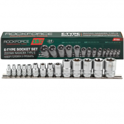Професионален комплект  E-Torx вложки 14 части E4–E24 ROCKFORCE