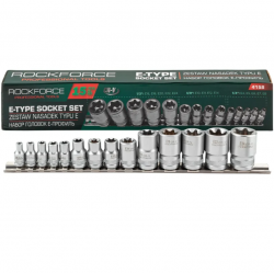 Професионален комплект  E-Torx вложки 14 части E4–E24 ROCKFORCE