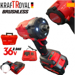 Комплект Акумулаторен гайковерт/импакт ударен Kraft 36V 8Ah 850 N/m + Акумулаторен ъглошлайф 36V 8Ah 125 мм KraftRoyal Комплект Акумулаторен гайковерт/импакт ударен Kraft 36V 8Ah 850 N/m + Акумулаторен ъглошлайф 36V 8Ah 125 мм KraftRoyal