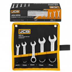 Комплект къси ключове с тресчотка JCB 50516 – 5 части (10–19 мм)