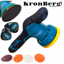 Акумулаторна Полирмашина 24V 5AH KRONBERG 125мм с 2 Батерии и Регулация на Обороти Машина за Полиране и Пастиране