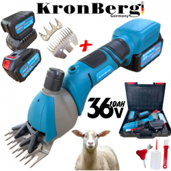 Акумулаторна Машинка за Подстригване на Овце и Животни 36V 10AH KRONBERG 2 Батерии и Подарък Резервен Нож