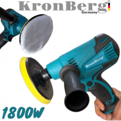 Електрическа Полирмашина 125мм 24V 5AH KRONBERG Машина за Полиране 220V с Регулация на Обороти