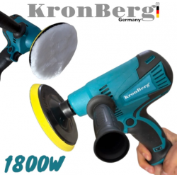 Електрическа Полирмашина 125мм 24V 5AH KRONBERG Машина за Полиране 220V с Регулация на Обороти