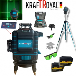 Лазерен Нивелир с 16 линии KRAFTROYAL 4Д със сензор индикация на батерия + тринога Лазерен Нивелир с 16 линии KRAFTROYAL 4Д със сензор индикация на батерия + тринога