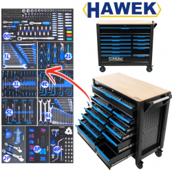 Количка с Инструменти STAHLMAYER JUMBO XXL 501 части Професионален Шкаф с Инструменти 12 чекмеджета