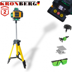 4D Лазерен Нивелир с 16 линии KRONBERG 4Д със сензор индикация на батерия + тринога 4D Лазерен Нивелир с 16 линии KRONBERG 4Д със сензор индикация на батерия + тринога