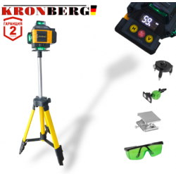 4D Лазерен Нивелир с 16 линии KRONBERG 4Д със сензор индикация на батерия + тринога 4D Лазерен Нивелир с 16 линии KRONBERG 4Д със сензор индикация на батерия + тринога