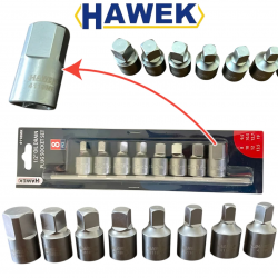 КЛЮЧ ЗА КАРТЕР 8 броя 1/2“ 8-19ММ Релса Ключове Професионален Комплект HAWEK HW-4118MR