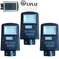 Улична Соларна LED Лампа със сензор LYLU 400W Прожектор 3 БРОЯ