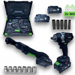 Комплект акумулаторни инструменти 2 в 1: Тресчотка 1/2"  и   гайковерт 1/2" , STAHLMAYER