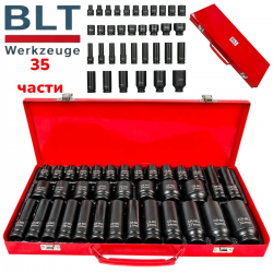 Ударни Вложки Комплект 35 части BLT Werkzeuge 1/2″ – 35 части 8–32мм CR-MO стомана