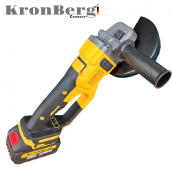 Професионален Акумулаторен Безчетков Ъглошлайф KRONBERG 125мм 36V 10Ah 2 Батерии и Зарядно Устройство в Куфар 