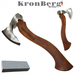 Дървена Брадва KRONBERG Острие с Кована Стомана + Подарък Точило