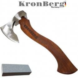 Дървена Брадва KRONBERG Острие с Кована Стомана + Подарък Точило