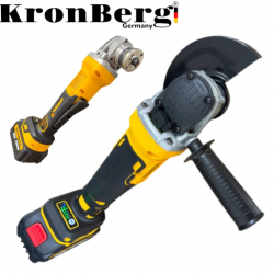 Безчетков Акумулаторен Ъглошлайф Безжичен KRONBERG 125мм 36V 10Ah 2 Батерии и Зарядно Устройство в Куфар 
