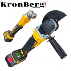 Безчетков Акумулаторен Ъглошлайф Безжичен KRONBERG 125мм 36V 10Ah 2 Батерии и Зарядно Устройство в Куфар 