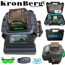 4D Лазерен Нивелир с 360 Градуса16 линии LCD Дисплей KRONBERG със стойка