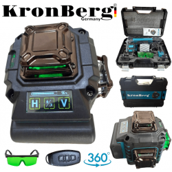 4D Лазерен Нивелир с 360 Градуса16 линии LCD Дисплей KRONBERG със стойка