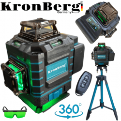 4D Лазерен Нивелир с 360 Градуса16 линии LCD Дисплей KRONBERG със стойка
