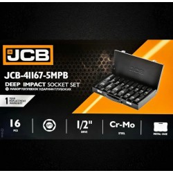 Комплект ударни вложки 1/2" 16 части JCB 10-36mm