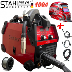 Телоподаващо Инверторен Електрожен 2в1 STAHLMAYER RED + Соларна Маска Шлем Апарат Телоподаващ