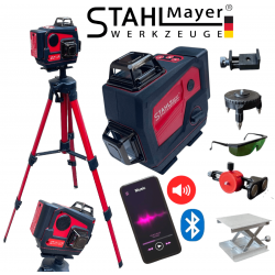 Лазерен Нивелир 4D 16 линии 360° Зелен Лазер с Bluetooth Високоговорител STAHLMAYER Professional Блутут Музика