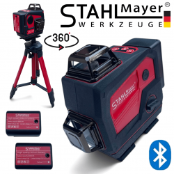 Лазерен Нивелир 4D 16 линии 360° Зелен Лазер с Bluetooth Високоговорител STAHLMAYER Professional Блутут Музика
