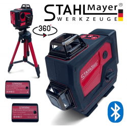 Лазерен Нивелир 4D 16 линии 360° Зелен Лазер с Bluetooth Високоговорител STAHLMAYER Professional Блутут Музика