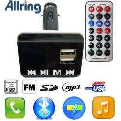 Bluetooth FM трансмитер със зарядно устройство за кола - USB SD