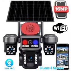 Соларна охранителна камера Sunvision – 16 MP, 3 обектива, аларма  ,  Wi-Fi , модел 28-80