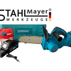 Акумулаторен Верижен Трион 38V 10AH STAHLMAYER Безжична Резачка за дърва и Клони Автоматично смазване на веригата 25см Акумулаторен Верижен Трион 38V 10AH STAHLMAYER Безжична Резачка за дърва и Клони Автоматично смазване на веригата 25см