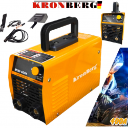 ЕЛЕКТРОЖЕН ИНВЕРТОРЕН 400А С ДИСПЛЕЙ KRONBERG IGBN INVERTER до 5мм Заваряване Заваръчен Апарат + МАСКА ЧУКЧЕТА И ЧЕТКИ КОМПЛЕКТ 2025г.