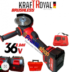 Акумулаторен ъглошлайф 36V 8Ah 125 мм KraftRoyal Red Акумулаторен ъглошлайф 36V 8Ah 125 мм KraftRoyal Red
