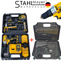 Винтоверт Акумулаторен Безчетков 36V 8,0AH STAHLMAYER + Битове Свредла Накрайници Комплект 246 части ПРОМО Винтоверт Акумулаторен Безчетков 36V 8,0AH STAHLMAYER + Битове Свредла Накрайници Комплект 246 части ПРОМО