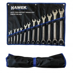ЗВЕЗДОГАЕЧНИ ТРЕСЧОТНИ КЛЮЧОВЕ 8 - 32 ММ 13 ЧАСТИ HAWEK