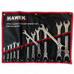ЗВЕЗДОГАЕЧНИ ТРЕСЧОТНИ КЛЮЧОВЕ С ЧУПЕЩО РАМО 8 - 32 ММ 13 ЧАСТИ HAWEK